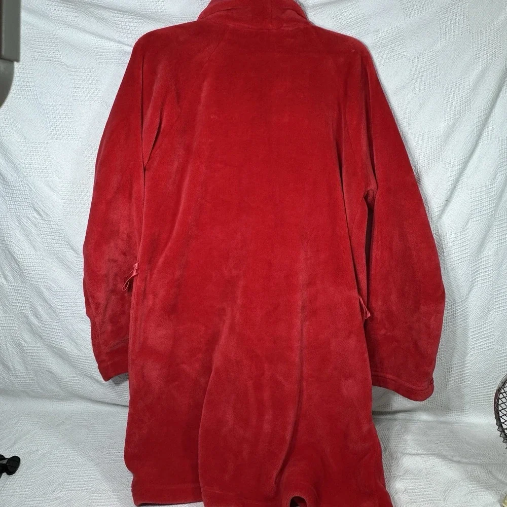 Victorias Secret Womens Fleece Short Robe Red Logo Cozy Plush‎ Lounge Med/Lg